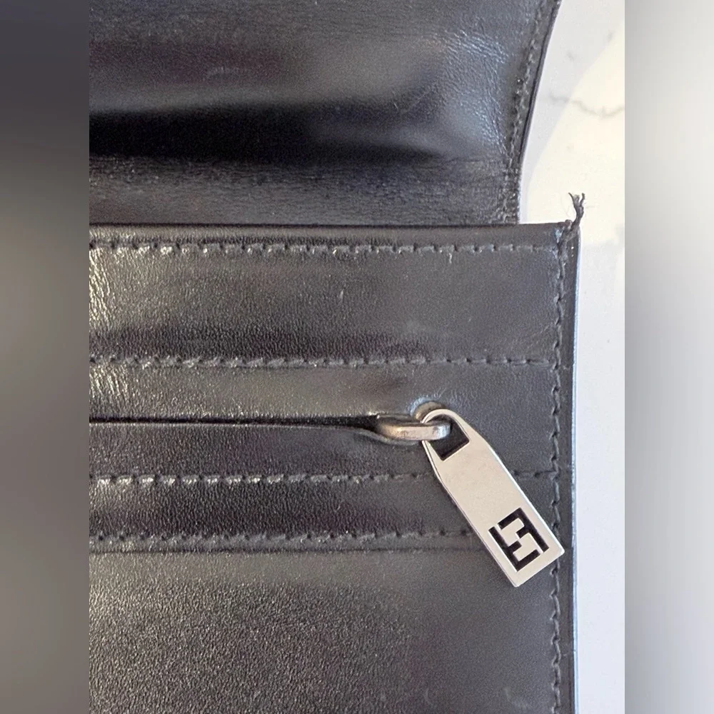 Fendi black leather briefcase